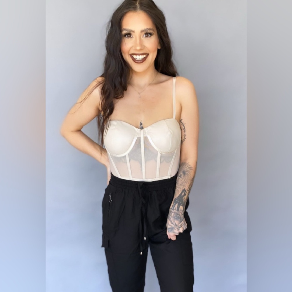 Cream Bustier bodysuit